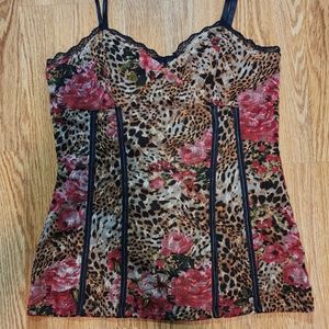 Camisole (junior) with built in bra. Tiger and Rose's print. WOW